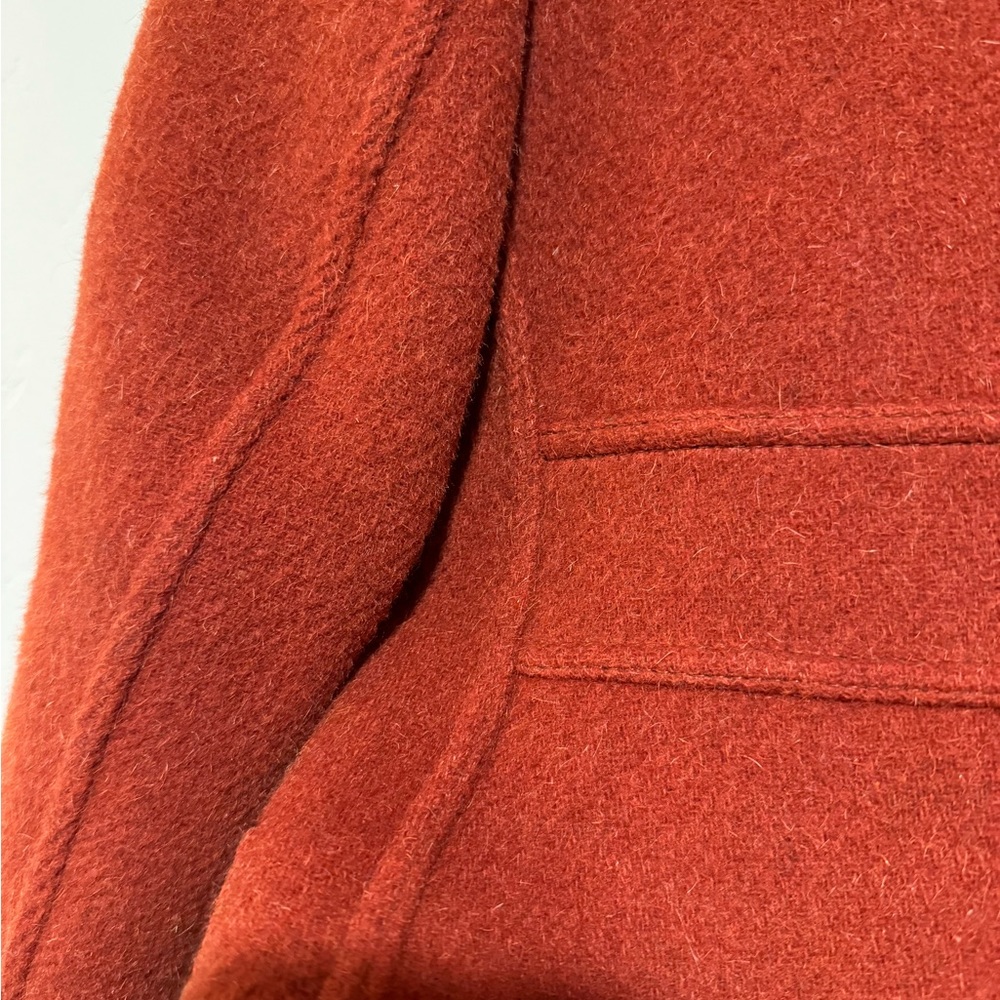 RARE Vintage Max Mara 100% virgin wool pea coat burnt orange - Picture 4 of 6